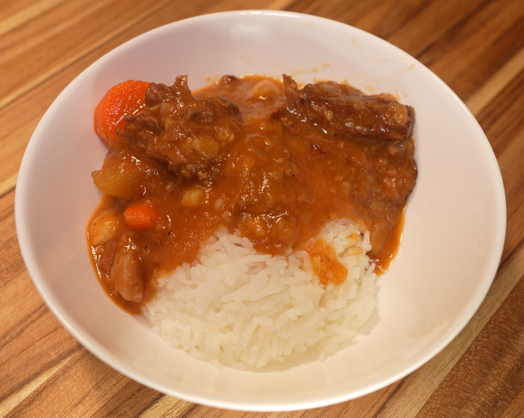 Bowl of Instant Pot Beef Kaldereta