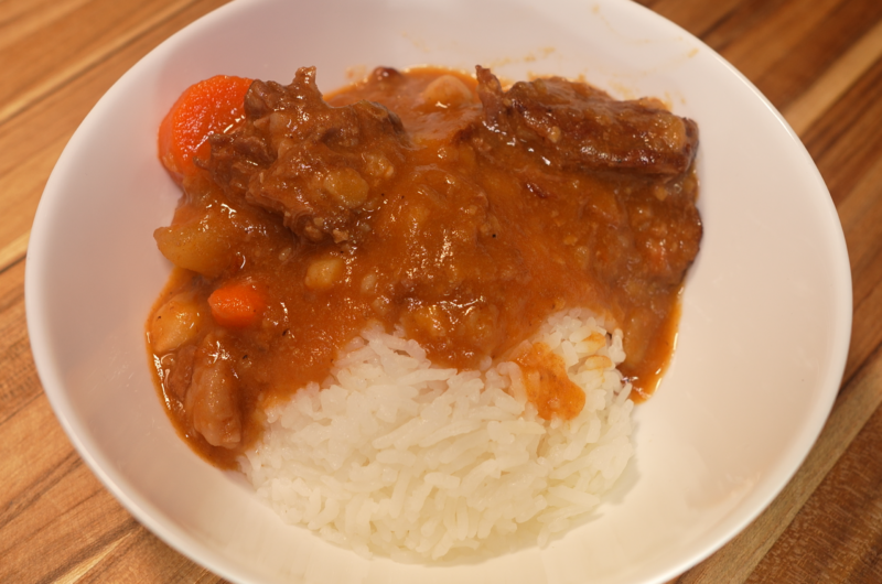 Bowl of Instant Pot Beef Kaldereta